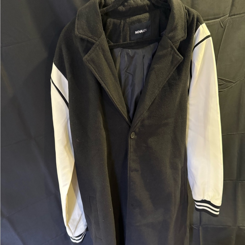Only worn once Black & white Varsity Shacket Size XXL